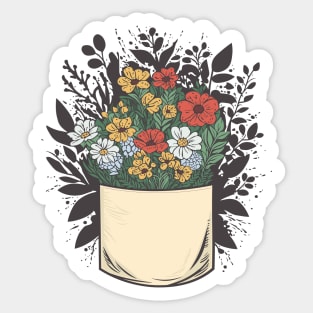 Flowers in the pocket Sticker